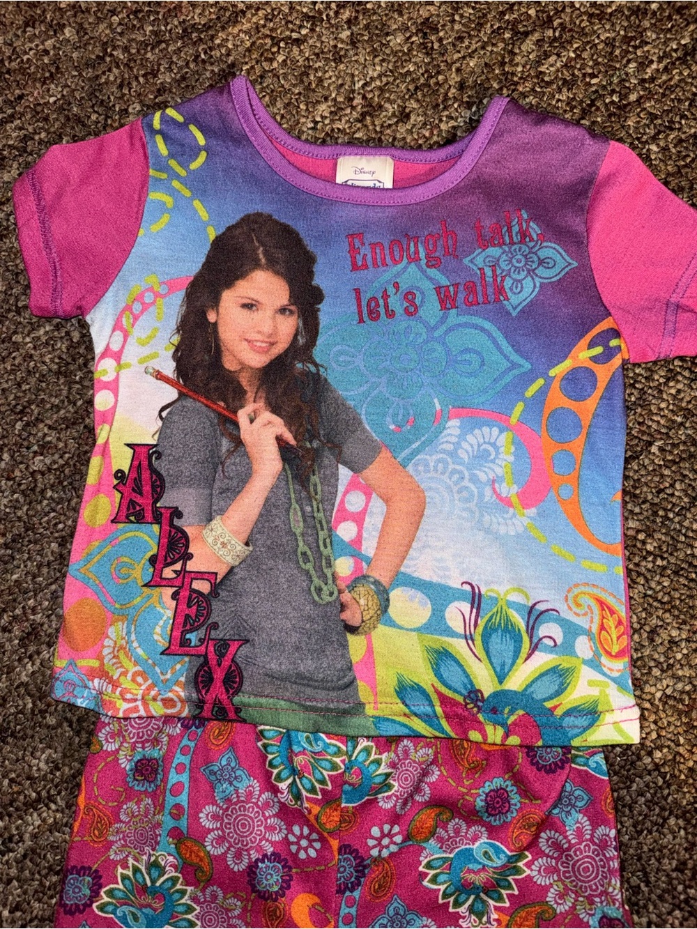 Y2K Wizards of Waverly Place 2pc PJ Set Girls Floral